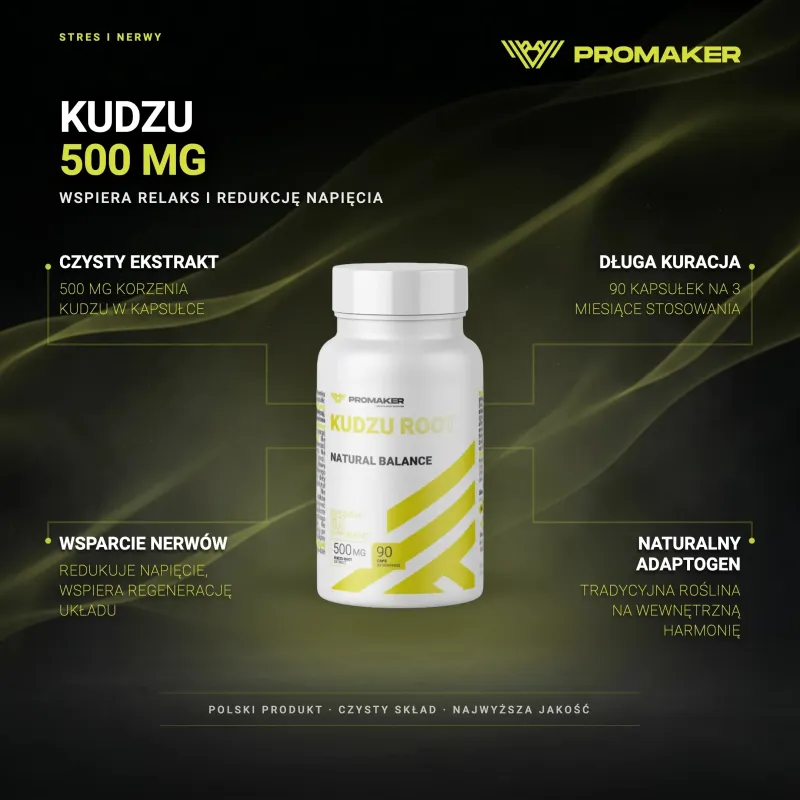 Stres i Nerwy Korzeń Kudzu Promaker Kudzu 90caps – najważniejsze korzyści i skład