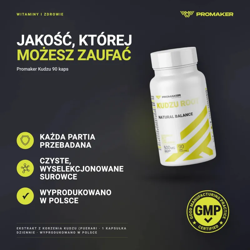 Promaker Kudzu 90caps – every batch tested, GMP certified, made in Poland