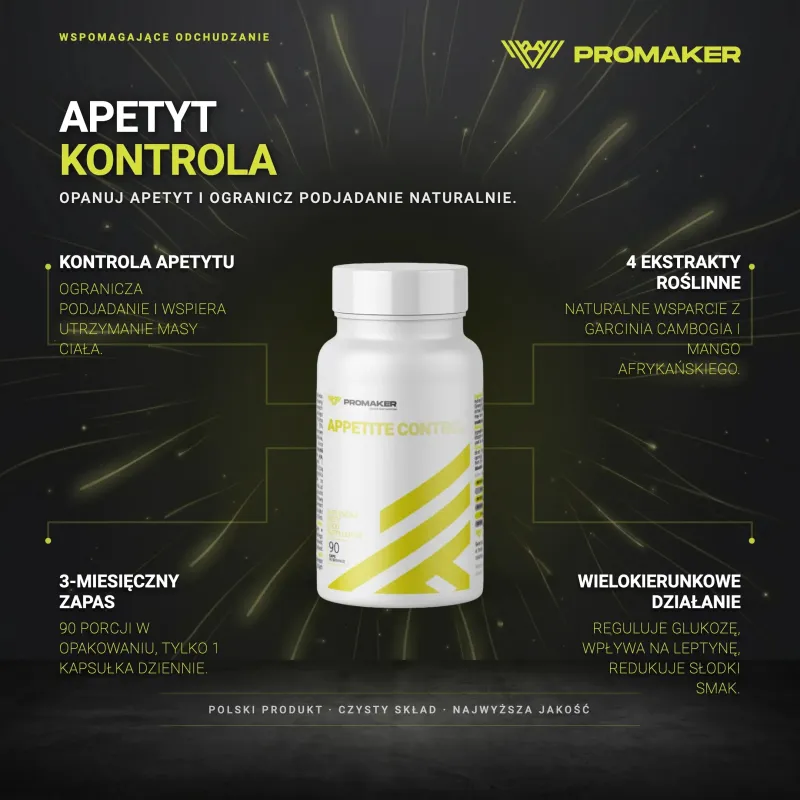 Kontrola Apetytu Kompleks Promaker Appetite Control 90caps – najważniejsze korzyści i skład