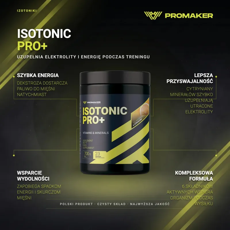 Promaker Isotonic Pro+ 700g – najważniejsze korzyści i skład