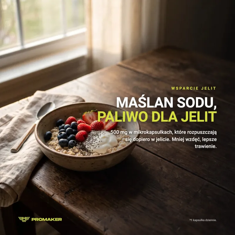 Wsparcie Jelit Maślan Sodu Promaker Sodium Butyrate PRO+ 90kaps – suplement w codziennym użyciu