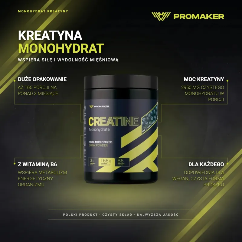 CREATINE PROMAKER CREATINE MONOHYDRATE 500 G – key benefits and clean formula