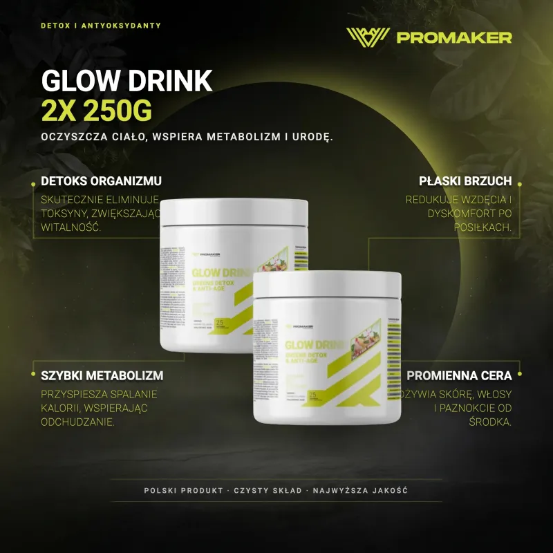 Wielopak Promaker Glow Drink 2x 250g – najważniejsze korzyści i skład