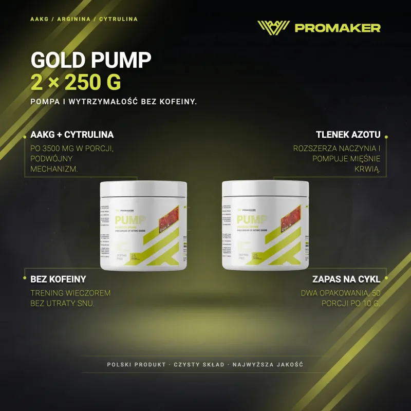 Wielopak 2x Promaker Gold Pump 250g – key benefits and clean formula