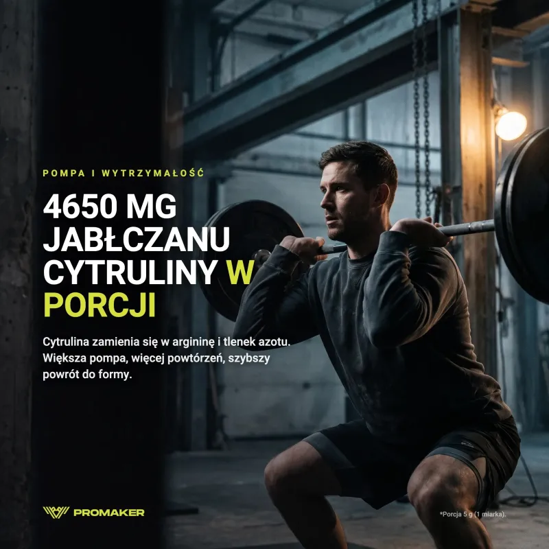 Suplement Pompujący Cytrulina Promaker Gold Citrulline 300g – suplement w codziennym użyciu