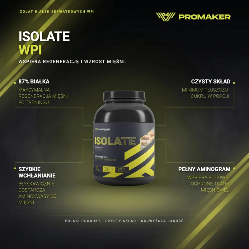 Odżywka Białkowa Izolat Promaker Isolate 2000g – najważniejsze korzyści i skład