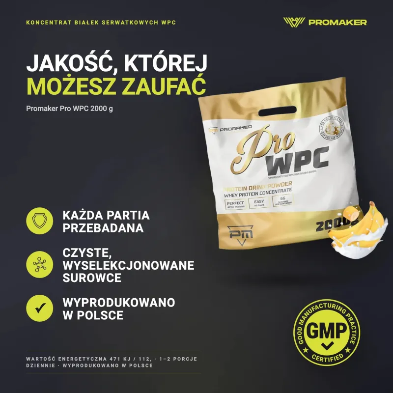 БЕЛКОВАЯ ДОБАВКА PRO WPC 2000Г – каждая партия проверена, сертификат GMP, сделано в Польше