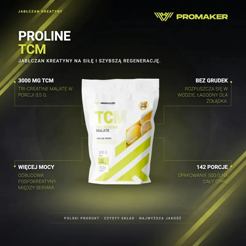 CREATINE MALATE PROMAKER PROLINE TCM 500 G – key benefits and clean formula