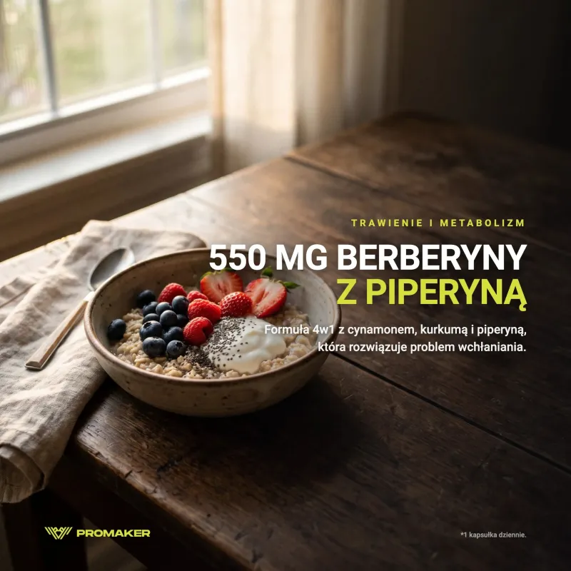 Trawienie Berberyna Promaker Berberine 550mg 60kaps – suplement w codziennym użyciu