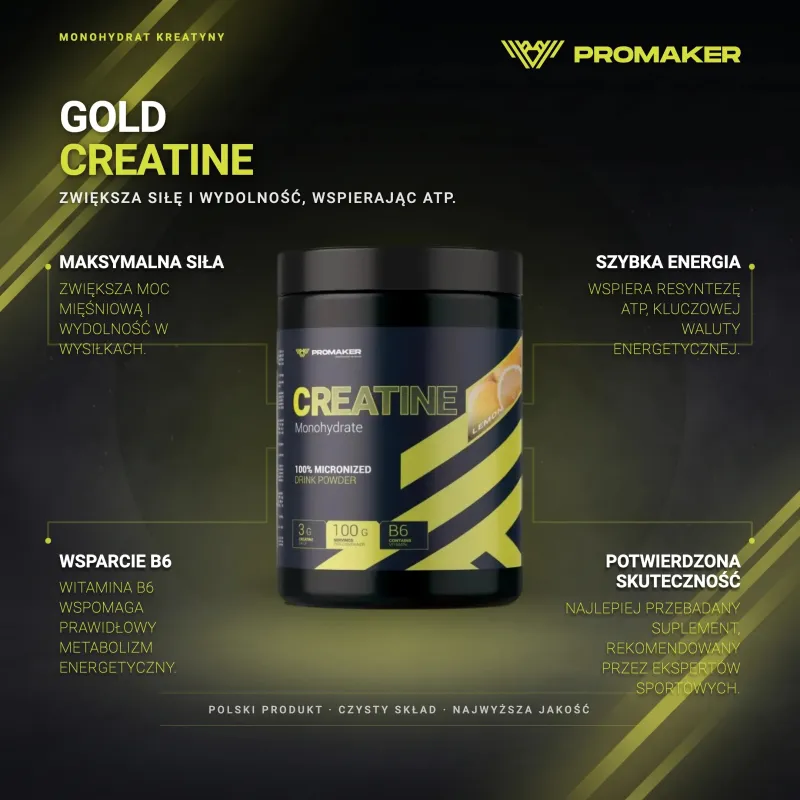 KREATYNA PROMAKER CREATINE MONOHYDRATE 300 G – key benefits and clean formula