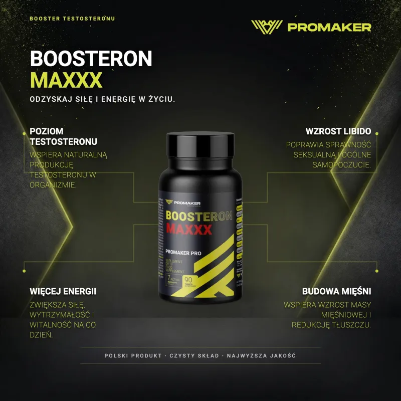 Booster Testosteronu Promaker Boosteron Maxxx 90kaps – key benefits and clean formula