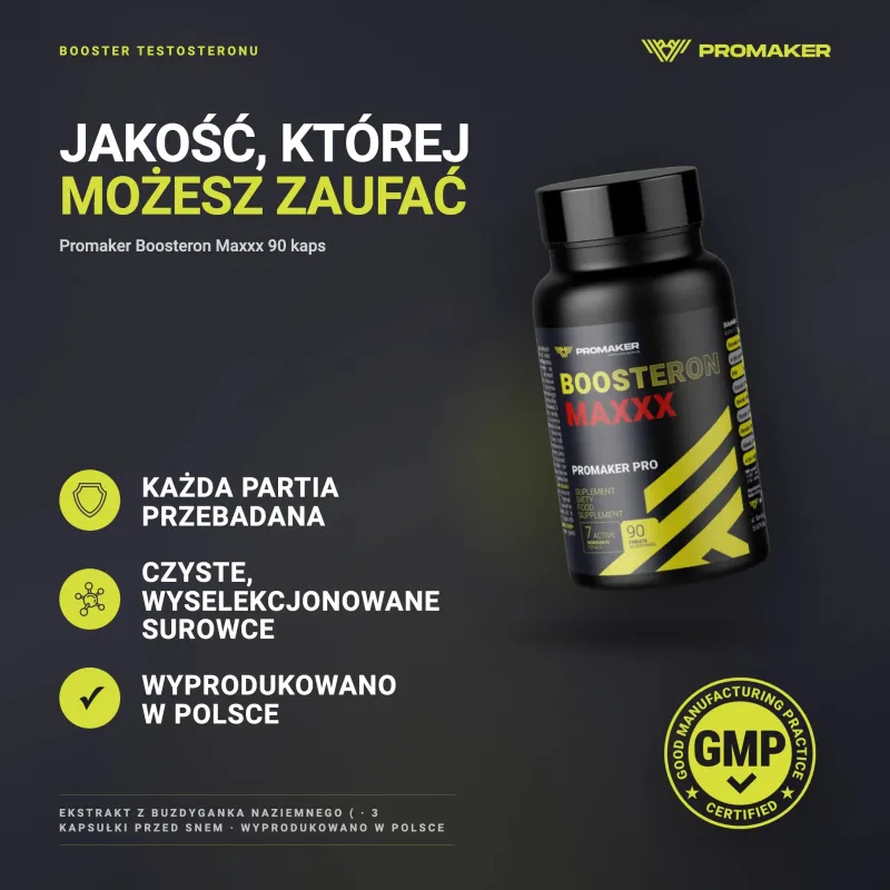 Booster Testosteronu Promaker Boosteron Maxxx 90kaps – every batch tested, GMP certified, made in Poland