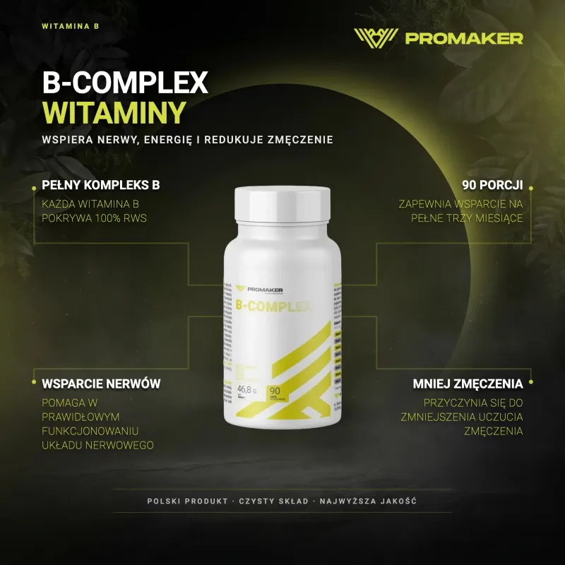 Witaminy Promaker B-Complex 90kaps – ключевые преимущества и чистый состав