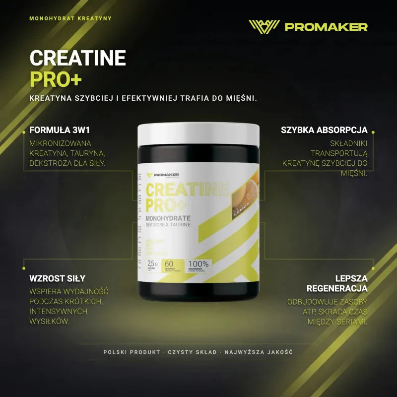 Kreatyna Promaker Creatine Pro+ 300g – najważniejsze korzyści i skład