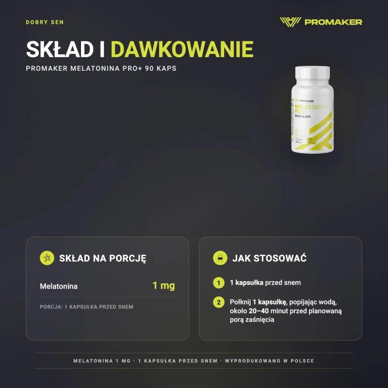 Dobry Sen Promaker Melatonina PRO+ 90kaps – состав на порцию и способ применения