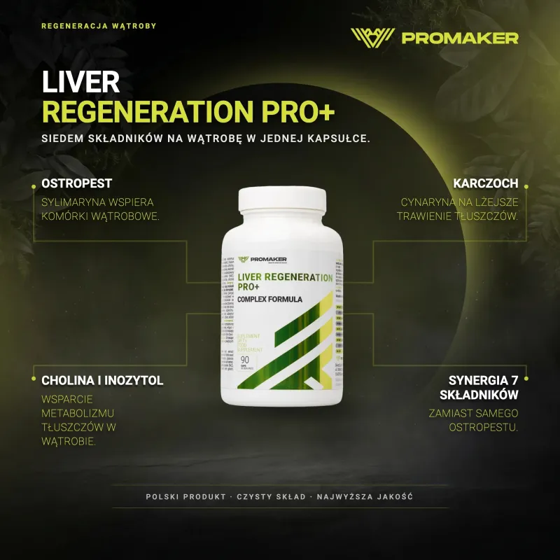 Wsparcie Wątroby Promaker Liver Regeneration PRO+ 90kaps – key benefits and clean formula