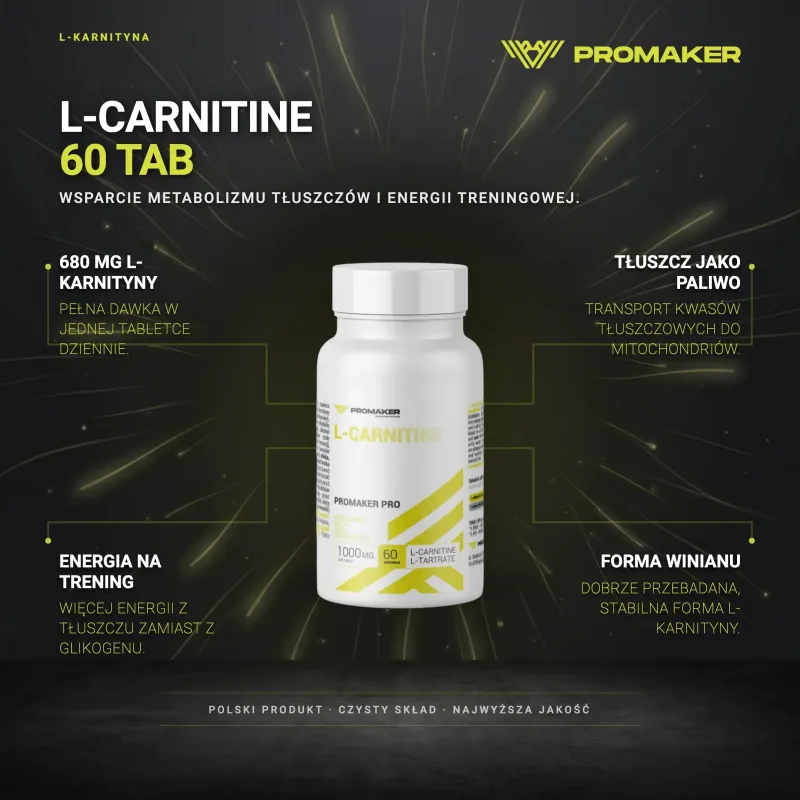 FAT BURNER PROMAKER L-CARNITINE AMINO ACID 60 TAB – key benefits and clean formula