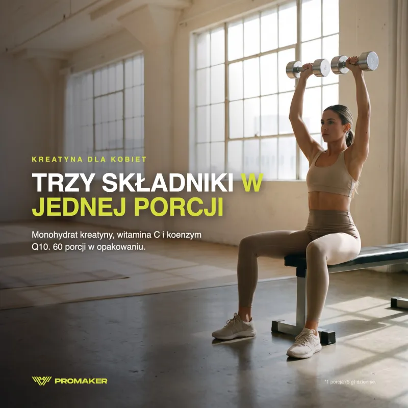 Kreatyna Monohydrat Promaker CreaFuel Vit C+Q10 300g – ежедневная добавка от польского производителя