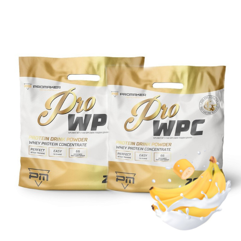 Zestaw Odżywka białkowa Promaker PRO WPC 2kg x2